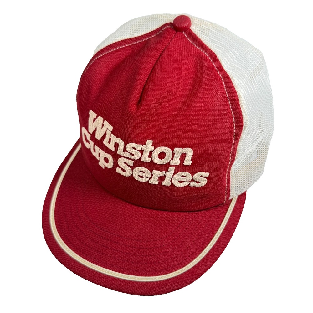 Vintage Winston Cup Series Trucker Hat NASCAR Racing Adver-Togs Red Mesh Cap